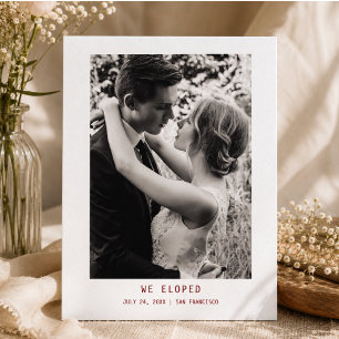 Einfaches elegantes Text & Foto Hochzeitsankündi Postkarte