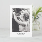 Einfaches elegantes Text & Foto | QR Code Hochzeit Einladung (Stehend Vorderseite)