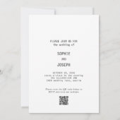 Einfaches elegantes Text & Foto | QR Code Hochzeit Einladung (Rückseite)