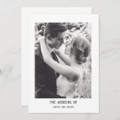 Einfaches elegantes Text & Foto | QR Code Hochzeit Einladung (Vorne/Hinten)