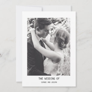 Einfaches elegantes Text & Foto QR Code Hochzeit Einladung