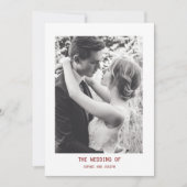 Einfaches elegantes Text & Foto | QR Code Hochzeit Einladung (Vorderseite)