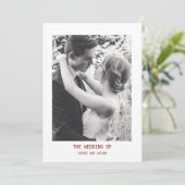 Einfaches elegantes Text & Foto | QR Code Hochzeit Einladung (Stehend Vorderseite)