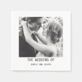 Einfaches elegantes Text & Foto | QR Code Hochzeit Serviette (Vorderseite)