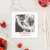 Einfaches elegantes Text & Foto | QR Code Hochzeit Serviette (Beispiel)