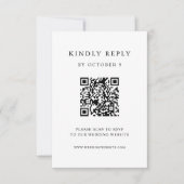 Einfaches elegantes Text | HochzeitQR-Code RSVP Karte (Vorderseite)