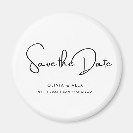 Einfaches elegantes Text | SAVE THE DATE Magnet (Vorne)