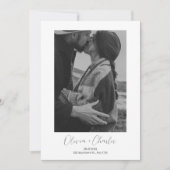 Einfaches elegantes Text- und Boho-Foto Save the D Einladung (Vorderseite)