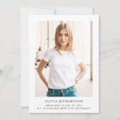 Einfaches elegantes Text und Foto | Abschluss 2023 Einladung (Vorderseite)