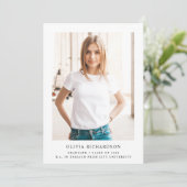 Einfaches elegantes Text und Foto | Abschluss 2023 Einladung (Stehend Vorderseite)