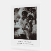 Einfaches elegantes Text und Foto | Begrüßung Acrylschild (Winkel)