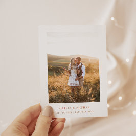 Einfaches elegantes Text und Foto | Boho Save the Ankündigungspostkarte