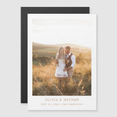 Einfaches elegantes Text und Foto | Boho Save the  Magneteinladung (Vorne/Hinten)