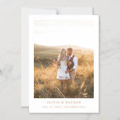 Einfaches elegantes Text und Foto | Boho Save the Magneteinladung (Vorderseite)