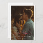 Einfaches elegantes Text und Foto | Hochzeit Danke Einladung (Vorne/Hinten)