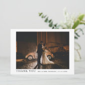 Einfaches elegantes Text und Foto | Hochzeit Danke Einladung (Stehend Vorderseite)