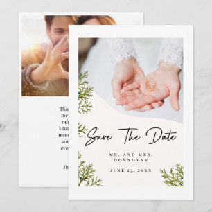 Einfaches elegantes Text und Foto   Hochzeit Danke Einladung