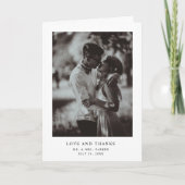 Einfaches elegantes Text und Foto | Hochzeit Dankeskarte (Vorderseite)