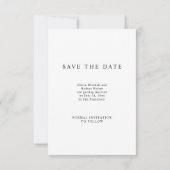 Einfaches elegantes Text und Foto | Hochzeit Rette Save The Date (Rückseite)