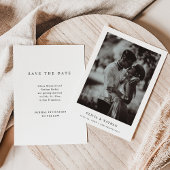 Einfaches elegantes Text und Foto | Hochzeit Save The Date