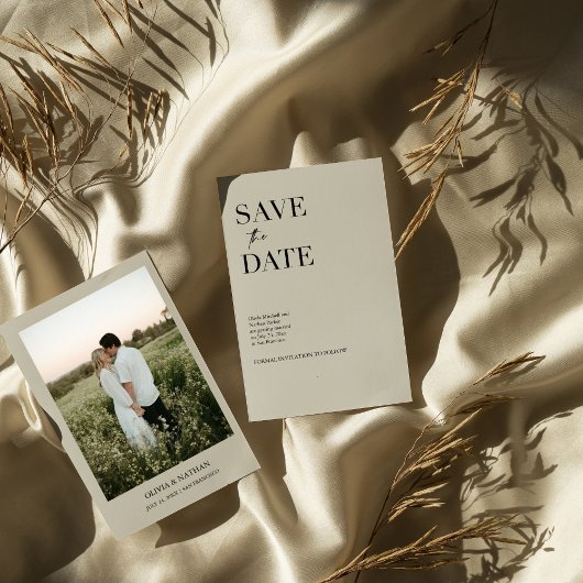 Einfaches elegantes Text und Foto | Hochzeit Save The Date