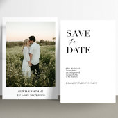 Einfaches elegantes Text und Foto | Hochzeit Save The Date