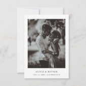 Einfaches elegantes Text und Foto | HochzeitQR-Cod Save The Date (Vorderseite)