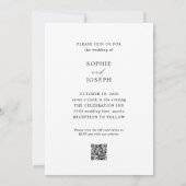 Einfaches elegantes Text und Foto | QR Code Weddin Einladung (Rückseite)