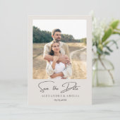 Einfaches elegantes Text und Foto | SAVE THE DATE (Stehend Vorderseite)