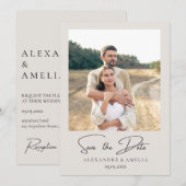 Einfaches elegantes Text und Foto | SAVE THE DATE (Vorne/Hinten)