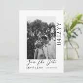 Einfaches elegantes Text und Foto | Save The Date (Stehend Vorderseite)