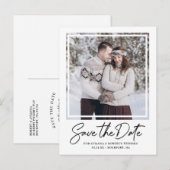 Einfaches elegantes Text und Foto Save the Date Ankündigungspostkarte (Vorne/Hinten)