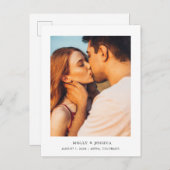 Einfaches elegantes Text und Foto Save the Date Ankündigungspostkarte (Vorne/Hinten)