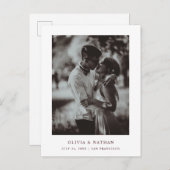 Einfaches elegantes Text und Foto | SAVE THE DATE Ankündigungspostkarte (Vorne/Hinten)