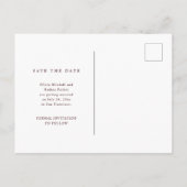 Einfaches elegantes Text und Foto | SAVE THE DATE Ankündigungspostkarte (Rückseite)