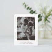 Einfaches elegantes Text und Foto | SAVE THE DATE Ankündigungspostkarte (Stehend Vorderseite)