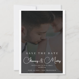 Einfaches elegantes Text und Foto | SAVE THE DATE Einladung