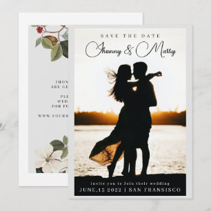 Einfaches elegantes Text und Foto SAVE THE DATE Einladung
