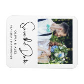 Einfaches elegantes Text und Foto | SAVE THE DATE Magnet (Horizontal)