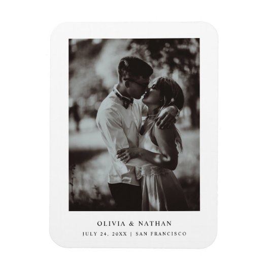 Einfaches elegantes Text und Foto | SAVE THE DATE Magnet (Vertikal)
