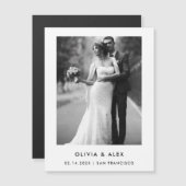 Einfaches elegantes Text und Foto | SAVE THE DATE Magneteinladung (Vorne/Hinten)
