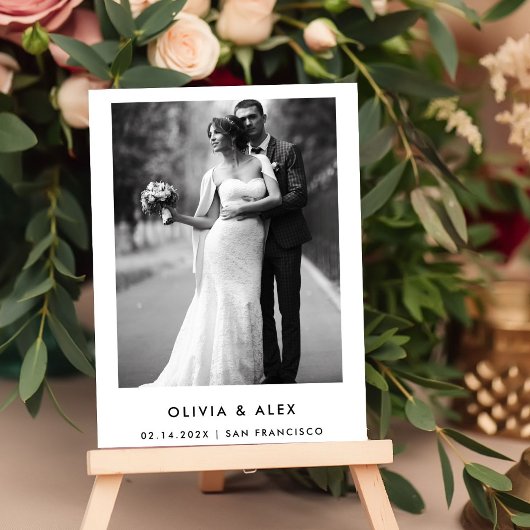 Einfaches elegantes Text und Foto | SAVE THE DATE Magneteinladung