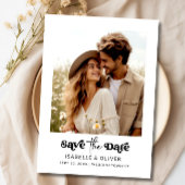 Einfaches elegantes Text und Foto Save the Date Magneteinladung