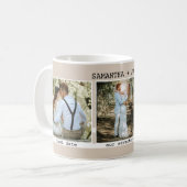 Einfaches elegantes Timeline-Hochzeitsszenario-Fot Kaffeetasse (Vorderseite Links)