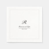 Einfaches elegantes, traditionelles Hochzeitmonogr Serviette (Vorderseite)