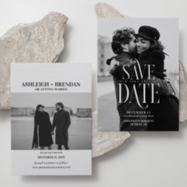 Einfaches elegantes Typografie-Foto Save The Date