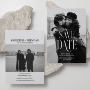 Einfaches elegantes Typografie-Foto Save The Date