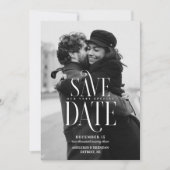 Einfaches elegantes Typografie-Foto Save The Date (Vorderseite)
