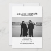 Einfaches elegantes Typografie-Foto Save The Date (Rückseite)