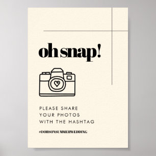Einfaches elegantes und chic Oh Snap Wedding Hasht Poster